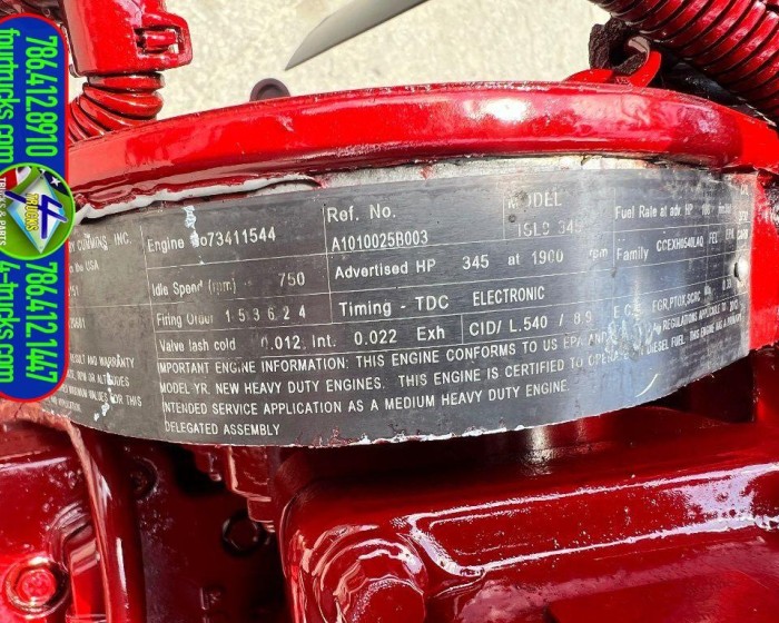 2012 CUMMINS ISL ENGINE 345HP
