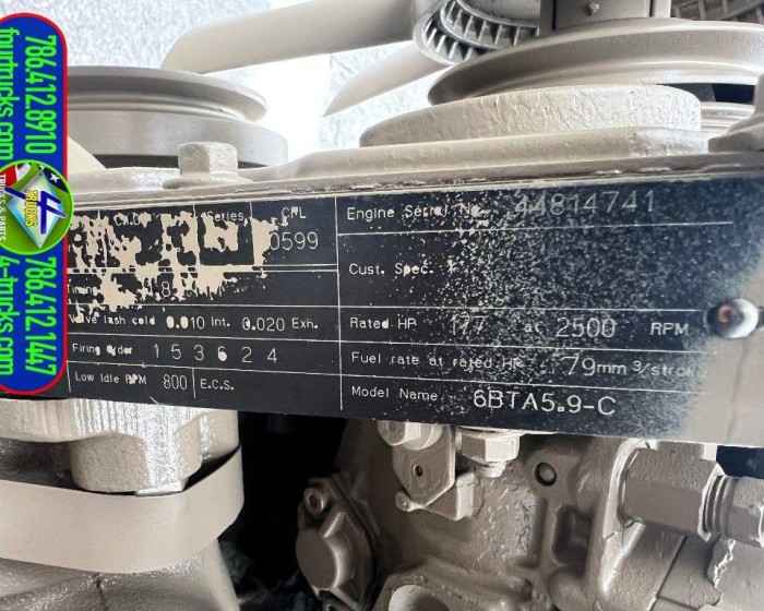 1993 CUMMINS 6BTA 5.9-C ENGINE 177HP