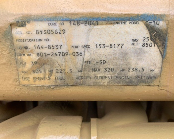 1998 CATERPILLAR C10 ENGINE 305-320HP