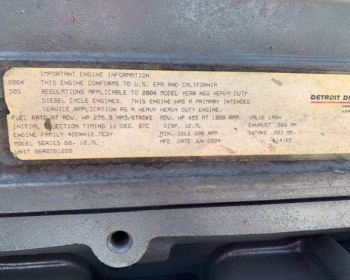 2005 DETROIT 12.7L EGR ENGINES 455HP