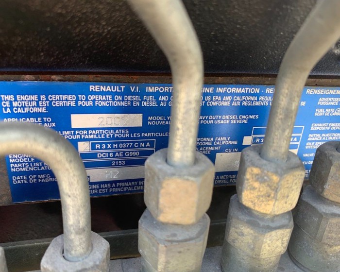 2002 MACK DC16 AE G990 ENGINES 210 HP