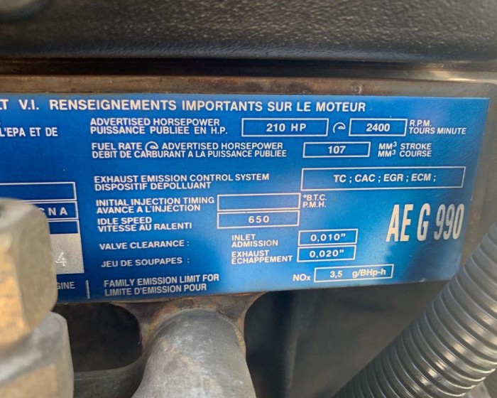 2002 MACK DC16 AE G990 ENGINES 210 HP