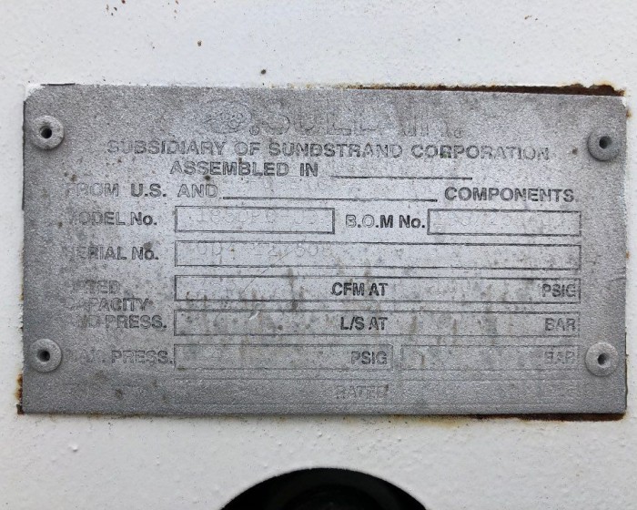2001 SULLAIR 185-DPQ-JD AIR COMPRESSORS