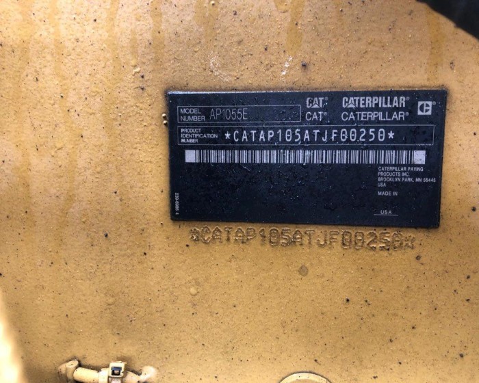 2012 CATERPILLAR AP1055E ASPHALT PAVER