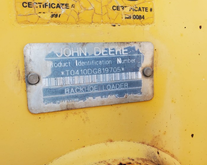 1996 JOHN DEERE 410D BACKHOE LOADER