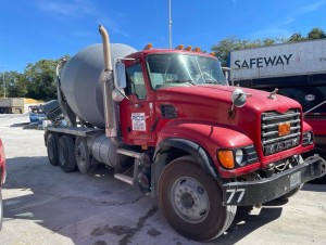 2007 MACK GRANITE CONCRETE MIXER TRUCK