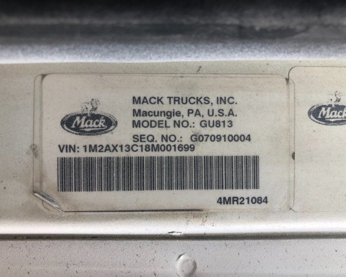 2008 MACK GRANITE GU813 CONCRETE MIXER TRUCK