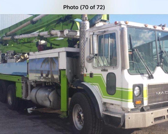 1991 MACK MR600 CONCRETE PUMP TRUCK