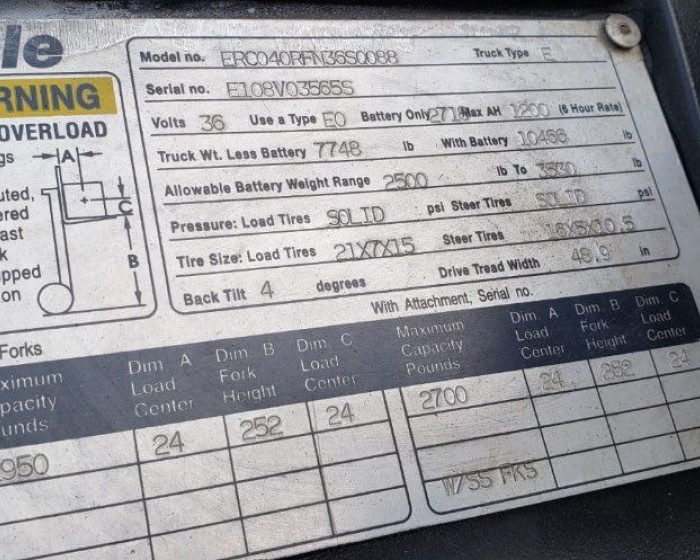 2002 YALE SQ088 FORKLIFT