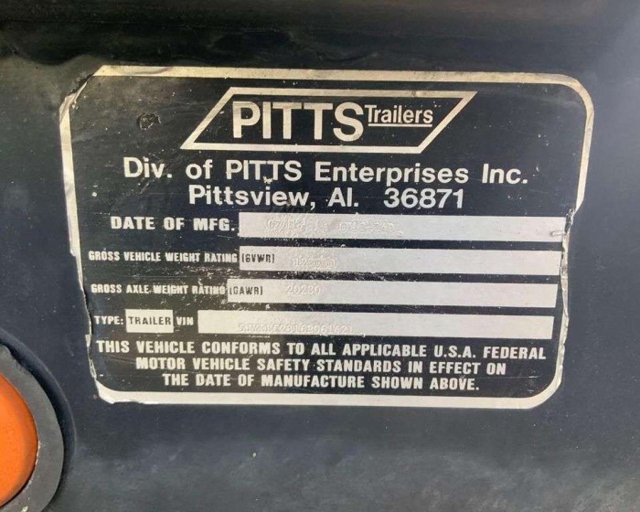 2006 PITTS LOWBOY TRAILER LB52-24D